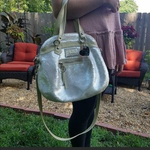 Coach Poppy white sequin purse with dust bag!